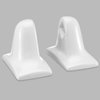 RattanView 2 Pcs White Porcelain Towel Bar Rod Rack Post Holder Bracket Tile Set Mid Century Modern Retro Ceramic Bathroom Towel Holder Porcelain Bathroom Accessories