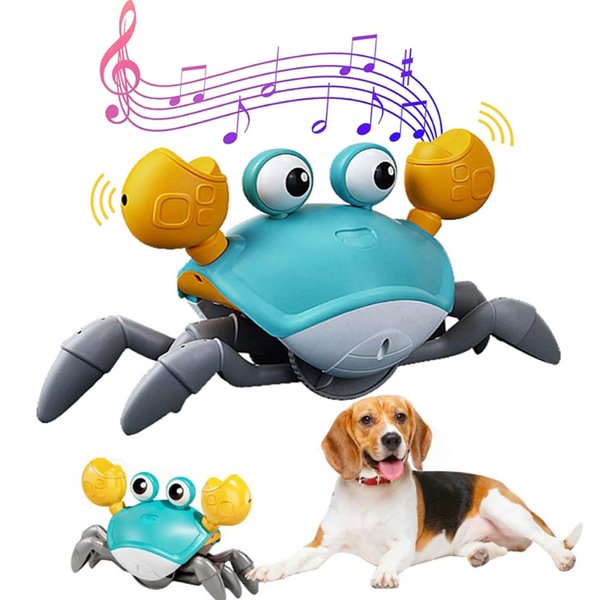 Virtegasas Crawling Crab Dog Toy, Interactive Toys for Boredom Dogs Cats Pet, Obstacle Avoidance Dancing Fun Toys Moving Toy for Puppys/Small/Medium Dogs Christmas Birthday Gift