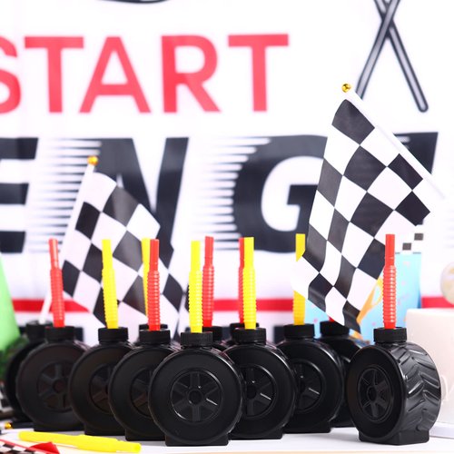 Sawysine 12 Pack Construction Truck Cups Set Truck Construction Cups with Red Yellow Straw Construction Themed Party Favor Cups Construction Party Supplies for Kids Construction Birthday Party Decor