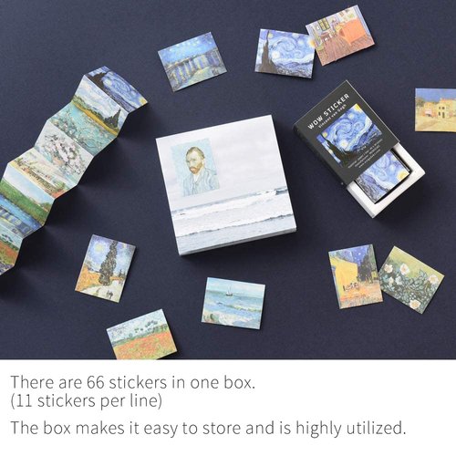 Monolike Wow Sticker Gogh + Monet Set - Mini Size Cute Stickers, Square Stickers