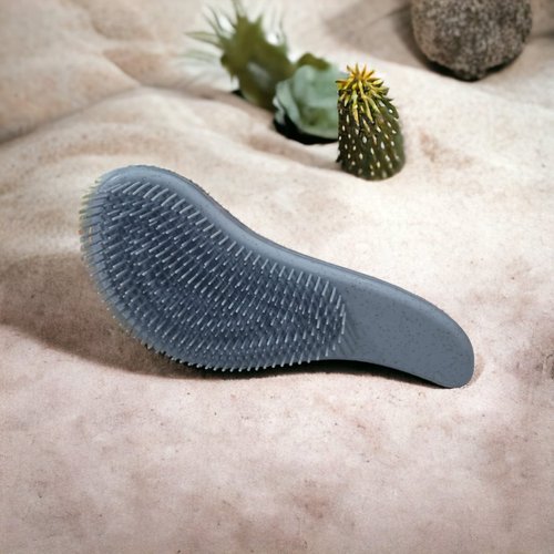 Eco-Friendly Detangler Brush w/Scalp Massager| Anit-Knot for Smooth & Frizz-Free Hair| Wet & Dry Scalp Exfoliator w/Soft Silicone Bristles| Dandruff Removal & Hair Growth (Blue)