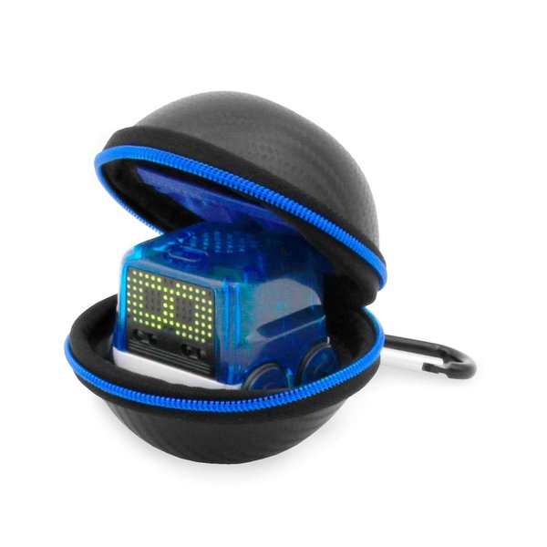 CASEMATIX Travel Case Compatible with Novie Robot Interactive Smart Robot - Protective Robot Toy Carry Case with Hard Shell Construction and Metal Travel Carabiner (Black/Blue)