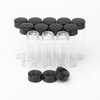 Kesell 12 Pack of 3 inches, 30 ML, Clear Glass Bottles Storage Container Sample Cosmetic Herb Spice Specimen Vials with Black Phenolic Screw on Caps