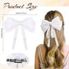 2Pcs Big Satin Hair Bows for Women Girls 10 Inch Barrette Hair Clip Long Black Silk Ribbon bride Wedding Bows French Style Hair Accessories (Black+White-C)