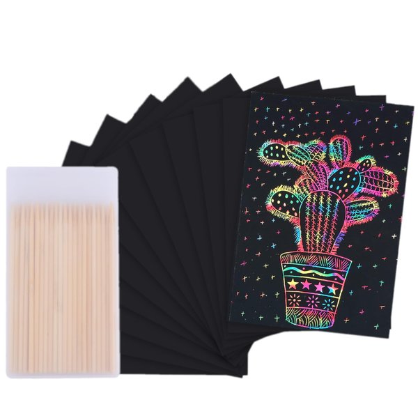 Cityrosy 95 Pcs, Scratch Art Paper Rainbow Sets, Black Scratch Off Paper, Easter Gifts for Kids, Magic Rainbow Scratch Off Set, Crafts Supplies Kits for Age 3-12 Kids, Party Games, Easter, Christmas