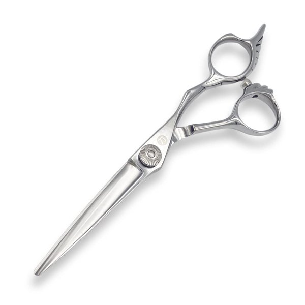 Saki Shears Tsuru Hair Cutting Scissors - Polished Japanese Steel- 6" Hair Shears for Barbers and Hair Stylists - Thumb Screw for Easy Tension Adjustment
