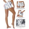 BUBBLELIME 2.5"/4" Stretch Yoga Shorts for Women Tummy Control - 2.5" Side Pockets_ARABESCATO X-Small (2.5" Inseam)