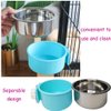 PINVNBY Bird Feeding Dish Cups, Detachable Stainless Steel Bowl, Eco-Friendly Plastic Bowl, Water and Food Bowl, Easy Installation, Prevents Upsetting, 1 Pcs