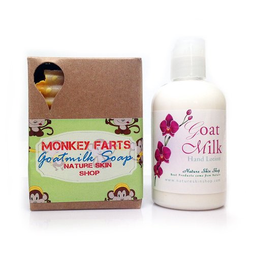 Goat Milk Hand Lotion And Monkey Farts Soap Gift Set
