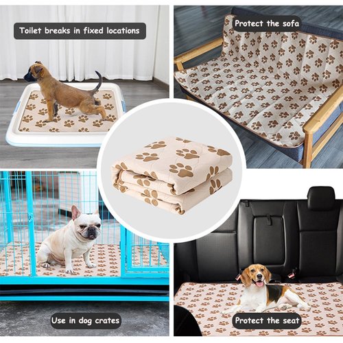 ZGCCZI Washable Pee Pads for Dogs Reusable Puppy Pads with Great Urine Absorption for Training Whelping Potty Playpen Dog Mats for Protect Your Floors Carpets Couches Dog Bed (S（18×14‘’）)
