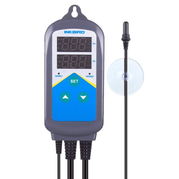 Heating Thermostat Aquarium Reptile Submersible Probe Sensor Inkbird ITC306T Heater Relay Digital Greenhouse Temperature Controller Dual Stage Timer Time Switch ONLY Heat Plug Outlet NO Cooling