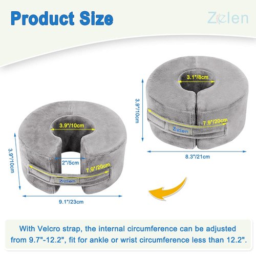 Zelen Foot Elevation Pillow Ankle Wedge Heel Elevator Cushion Foot Support Pillow Medical Ankle Cushion for Foot Pressure Bed Sore Ulcer Sleeping Foot Leg Rest Elevated Support Foam (Medium, 1 PCS)
