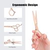 PURPLEBIRD Hair Cutting Scissors Thinning Shear Set Professional Barber 6 inch Texturizing Blending Shear Razor Edge Haircut Styling Kit for Men, Women, and Kids, Japanese Stainless Steel, Rose Gold