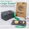 PHOGARY Soap Bags Mesh Exfoliating, 6 Pack Soap Net Sock for Bar Soap, Nylon Shampoo Bar Bags for Bath/Shower Exfoliating, Soap Sleeve Body Scrubber Pouch Body Exfoliator - Quick Drying (Black,Gray)