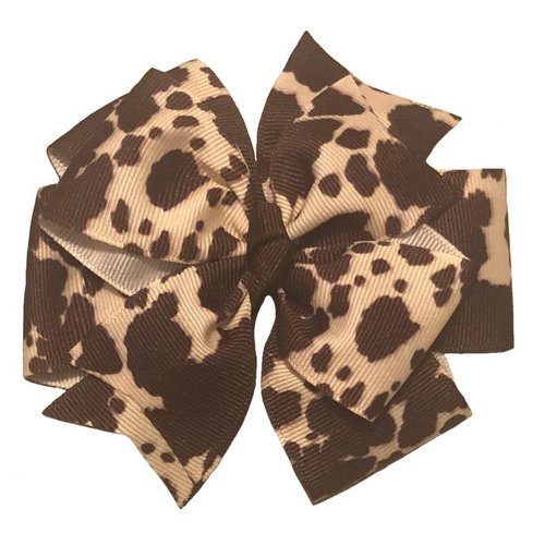 Brown Cow Pinwheel Hair Bow