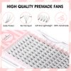 NATUHANA Premade Fan Eyelash Extension 4D Short Stem 0.07mm D Curl 8-14mm Mixed Tray Russian Volume Lash Pre made Fan False Lashes Short Root Lash Supplies Lash Extensions (8-14 MIX, 4D black;0.07 D)