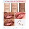 Lip Liner Stain,2pcs Tattoo Magic Peel Off Lip Stain, Long Lasting Lip Stain Peel Off,Waterproof Transfer-Proof,Matte Finish,Highly Pigmented,Nonstick Cup Lipstick Beauty Makeup Set for Women-03+04