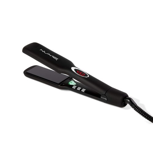 NuMe Megastar X Hair Straightener Tourmaline Flat Iron – 1.75 Inch Floating Plates Hair Straightener with Negative Ion Booster, Infrared Light Strip, Ultra-Smooth and Shiny Results for All Hair Types