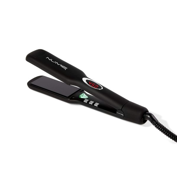 NuMe Megastar X Hair Straightener Tourmaline Flat Iron – 1.75 Inch Floating Plates Hair Straightener with Negative Ion Booster, Infrared Light Strip, Ultra-Smooth and Shiny Results for All Hair Types