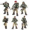 MEIEST 6 PCS Mini Soldier Military Action Figures, Army Model Building Block Toys with Multiple Military Weapons Accessories,Party Favors Set for Kids (Wolf Attack Team)