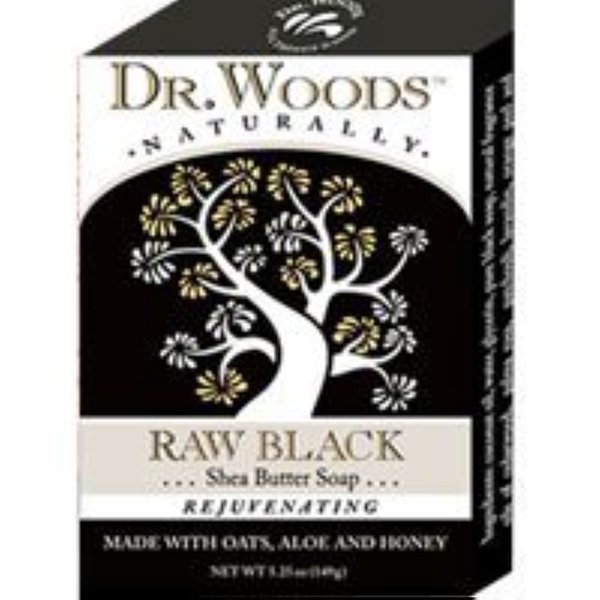 Dr Woods Bar Soap Raw Blk Size 5.25z Dr Woods Bar Soap Raw Blk 5.25z