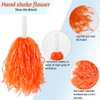 Faxco 12Pack Plastic Pom Poms Cheerleading Pom Poms Sports Dance Cheer Plastic Pom Pom for Rooters,Cheering Squard,Cheering Team (Orange)