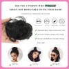 AUOCATTAIL 2PCS Mini Claw Clip in Messy Space Buns Hair Piece Extensions Synthetic Donut Updo Hair Accessory Cat Ears Fake Hair Bun for Women Girls