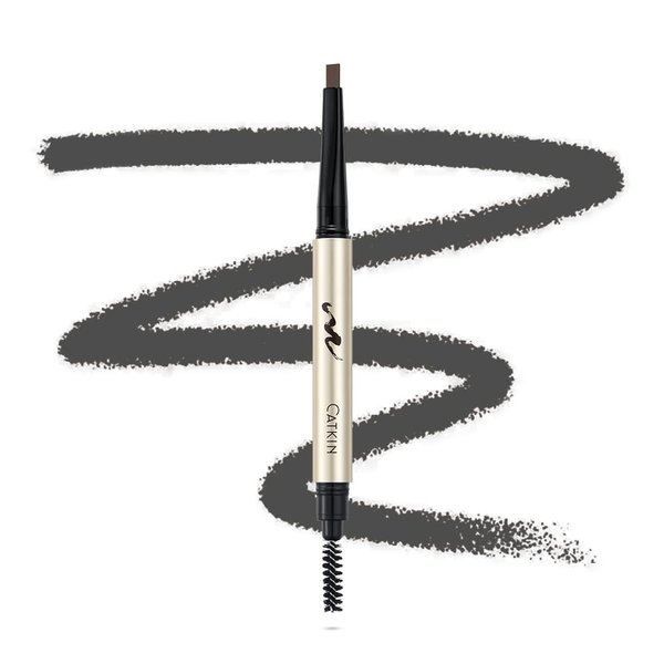 CATKIN Eyebrow Pencil with Comb Gray Long Lasting Waterproof, Draw Eyebrow Shaping Color Makeup for Natural Daily Look with free Refill Pen