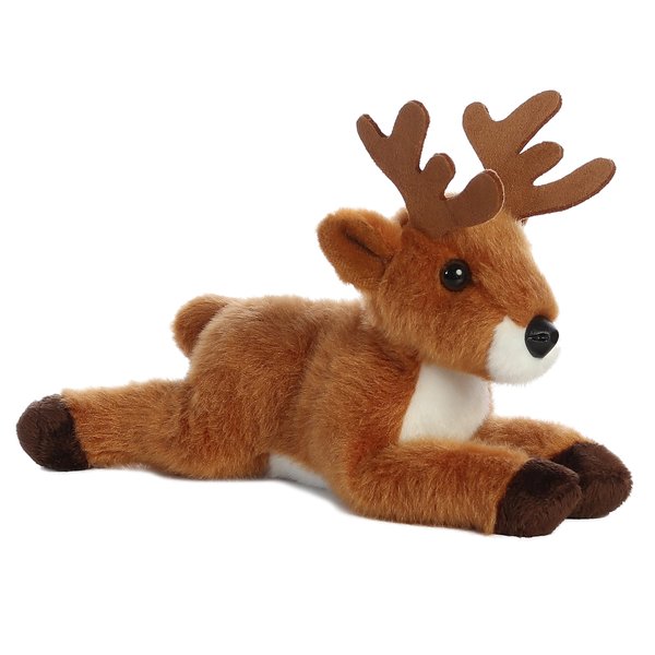 Aurora® Adorable Mini Flopsie™ Deer Stuffed Animal - Playful Ease - Timeless Companions - Brown 8 Inches