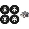 Player's Choice Outdoor Inline Skate Wheels 89a 4-Pack - Choose Size, Color, and Bearings (Black, 80mm 4-pk, ABEC 9 Bearings)