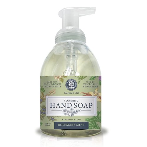 Nature's Oil Foaming Hand Soap, Rosemary Mint, 10 Fluid Ounces (Single Unit)