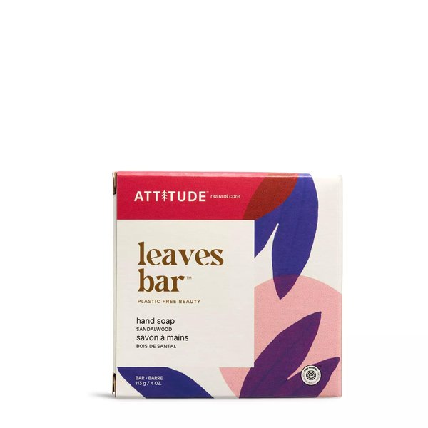 ATTITUDE Hand Wash Soap Bar,EWG Verified, Plastic-free, Plant and Mineral-Based Ingredients, Vegan and Cruelty-free Personal Care Products, Sandalwood, 4 Ounces