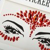 Eye Body Face Gems Rhinestone Temporary Tattoo Sticker Face Body Tattoos Party Makeup Self Adhesive Crystal Makeup Diamonds Holiday Festival Party Supplies 2pcs (red)