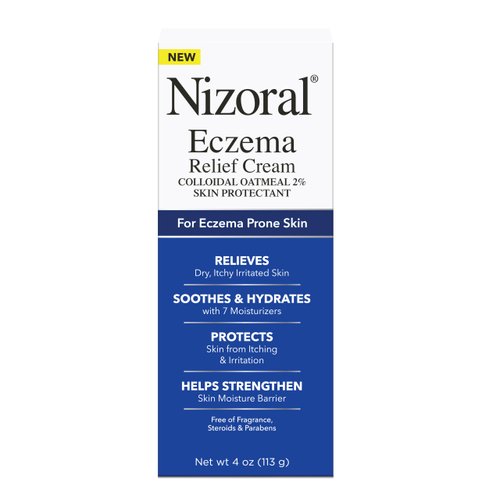 Nizoral Eczema Relief Cream- Relieves Dry, Itchy, Irritated Skin, Soothes and Hydrates with 7 Moisturizers, Colloidal Oatmeal 2%, 4 Fl Oz