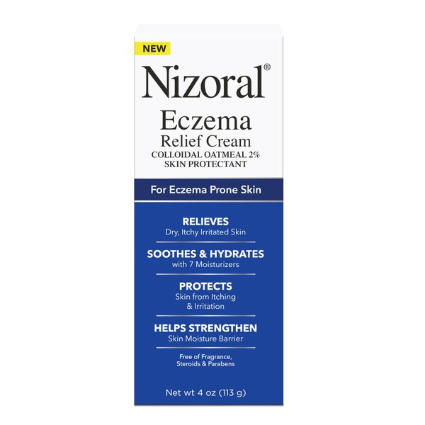 Nizoral Eczema Relief Cream- Relieves Dry, Itchy, Irritated Skin, Soothes and Hydrates with 7 Moisturizers, Colloidal Oatmeal 2%, 4 Fl Oz