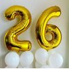 Gold 28 Number Balloons, 40 Inch Giant Number 28 Balloons Foil Mylar Helium Gold Number Balloons for 28th Birthday Party Supplies Anniversary Event Celebration Decorations