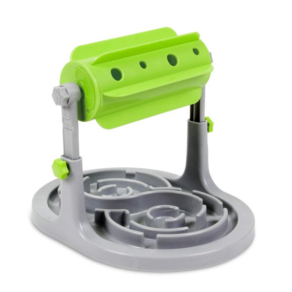 Ito Rocky Interactive Dog & Cat Food Puzzle Toy - Treat Boredom Dispensing Slow Feeder - Anxiety IQ Training in Smart Feeding and Adjustable Height for Small/Medium Dogs