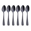 Matte Black Dessert Spoon, GoGeiLi Stainless Steel Satin Finish 6.8-inch Teaspoon Coffee Spoon Set, Service for 6, Dishwasher Safe