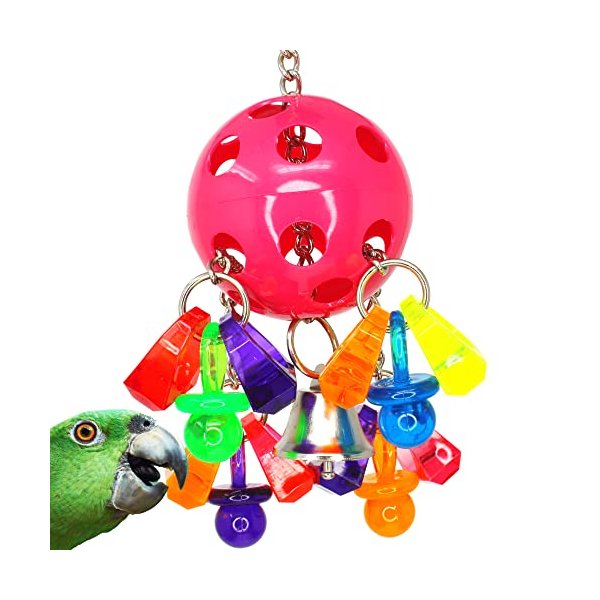 Bonka Bird Toys 1938 Paci Pull Colorful Pacifier Ring Acrylic Parrot Parrotlet Budgie Quaker African