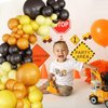 Balloons Garland Kit, Retro Orange Black Yellow Balloon Arch Kit Construction Balloon Arch, Latex Party Balloons for Birthday Wedding Baby Shower Engagement Construction Quarantine Party Decoration