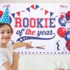 Rookie of the Year First Birthday Baseball Party Decorations, Baseball Birthday Decorations Baseball Party Supplies, Baseball Decorations Baseball Birthday Banner for Boys Party Backdrop