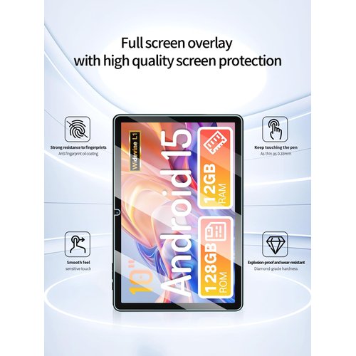 UYRUREL Screen Protector for Winsing T30W Tablet Android 15 Tablets 10 inch, Anti-Scratch 9H Hardness Touch Sensitive 2.5D Rounded Edges Bubble Free Easy to Install,2 Pack.