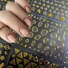 30 Sheets Gold Nail Art Stickers 3D Self-Adhesive Star Moon Nail Decals Holographic Heart Letter Snowflake Pattern Nail Supplies Gold Nail Art Design for Women Acrylic Nails Decoration Accessories