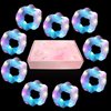 9 Pcs LED Light Up Hair Scrunchies for Women Girls,Blue Led Hair Tie 3 Light Modes, Light Glow Scrunchy Satin Elastic Bands Ponytail Holder Glow in the Dark Hair Accessories Neon Rave party supplies