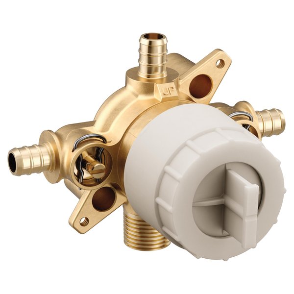 Moen U140XS M-CORE 4 Port Tub and Shower Pre-Fabricated Mixing Valve with Crimp Ring PEX Connections and Stops