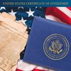 OFFICIAL FELLOW CITIZEN The Original US Citizenship Certificate Holder Luxury Gifts for New American Citizens | Fully Padded Leatherette | Gold Eagle Seal | Naturalization Certificate Cover