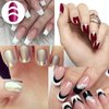 TailaiMei 1752 Pieces 3 Designs French Manicure Nail Art Stickers, Self-Adhesive Nail Tips Guides for DIY Decoration Stencil Tools (36 Sheets)