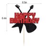 Qertesl Guitar Cake Topper，Music Theme Cake Topper，Music Note Birthday Cake Toppers Decorations For Musician Birthday Party Rock Theme Party Guitar Theme party Supplies