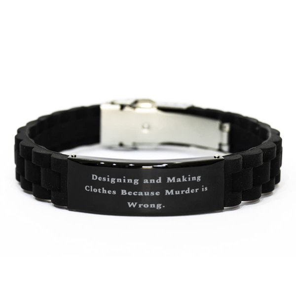 Reusable Designing and Making Clothes Gifts, Designing and Making, Unique Holiday Black Glidelock Clasp Bracelet from Friends, Fashion, Style, Clothing, Apparel, Sew, Tailor, Custom Made,