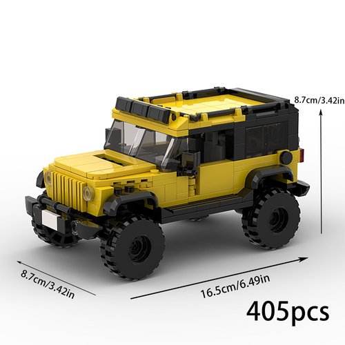 BeeEtMoc 405PCS MOC Speed Champions Racing Car Sports Model Garage Sets Building Blocks Famous Racers City Vehicle Technique DIY Bricks Puzzle Yellow SUV Children's Toy(D010203)